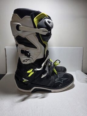 Alpinestars Tech 7 Motocross Dirt Bike Boots White/Black Mens Size 16 US